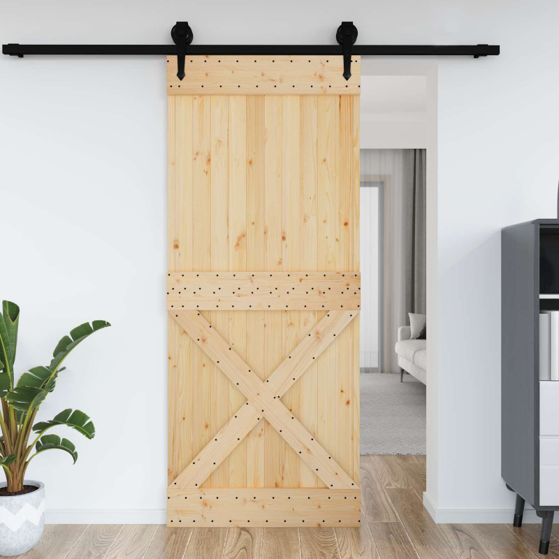 Drzwi NARVIK Naturalny 95 x 210 cm Lite Drewno Sosnowe