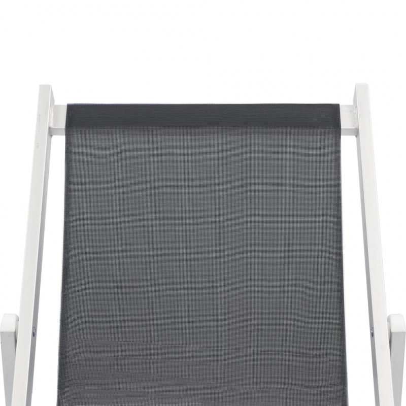 Składane krzesła plażowe, 2 szt., aluminium i textilene, szare