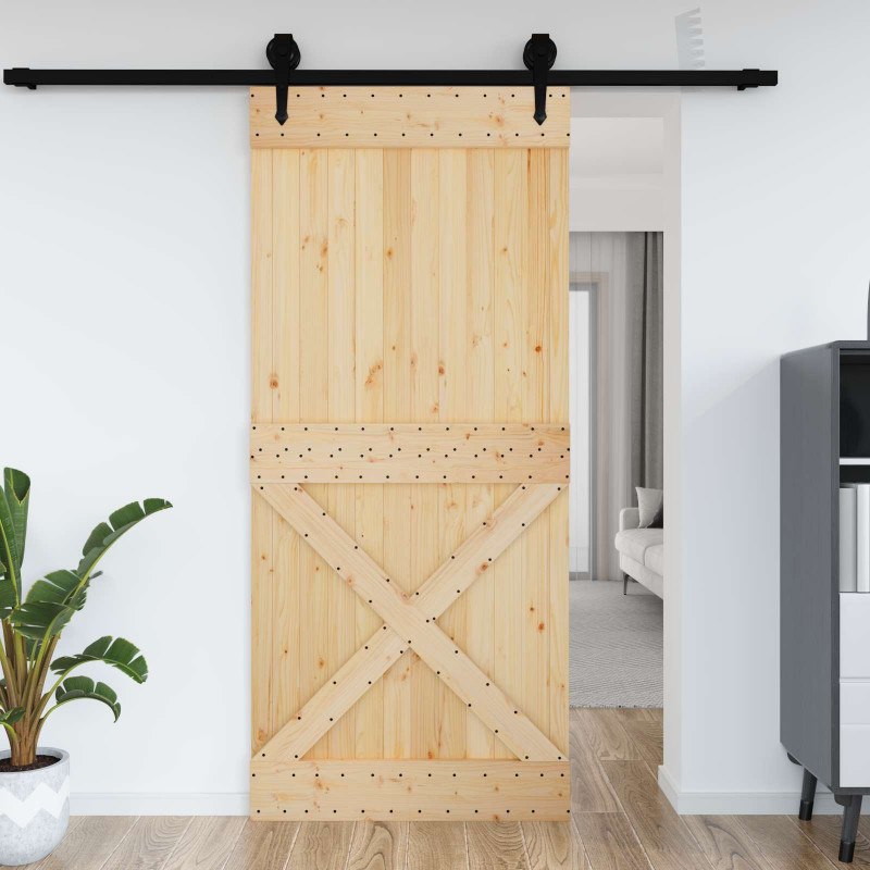 Drzwi NARVIK Naturalny 100 x 210 cm Lite Drewno Sosnowe