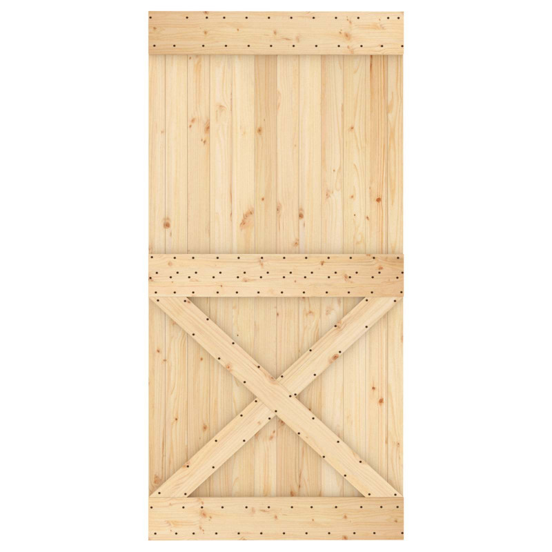 Drzwi NARVIK Naturalny 100 x 210 cm Lite Drewno Sosnowe