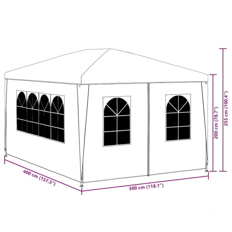 Namiot imprezowy, 3 x 4 m, antracytowy