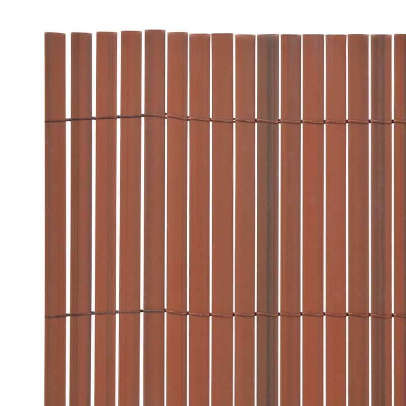 Dwustronne ogrodzenie ogrodowe, PVC, 90x300 cm, brązowe