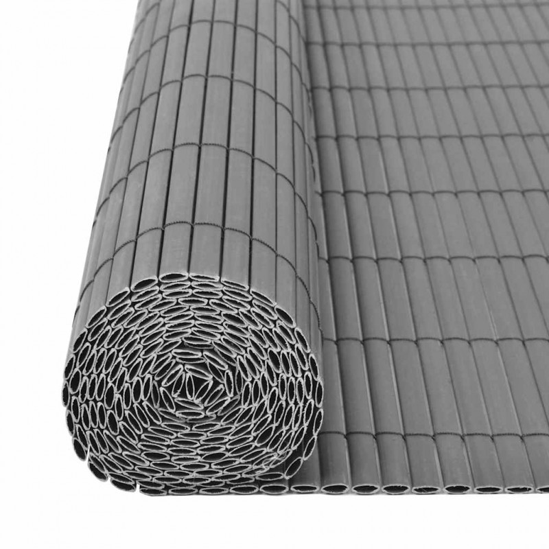 Dwustronne ogrodzenie ogrodowe, PVC, 90x300 cm, szare