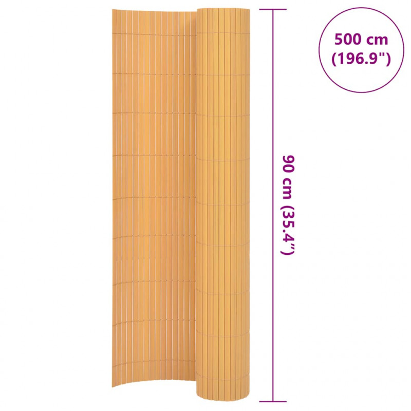 Dwustronne ogrodzenie ogrodowe, PVC, 90x500 cm, żółte