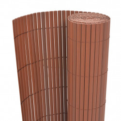 Dwustronne ogrodzenie ogrodowe, PVC, 90x500 cm, brązowe
