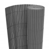Dwustronne ogrodzenie ogrodowe, PVC, 150x500 cm, szare