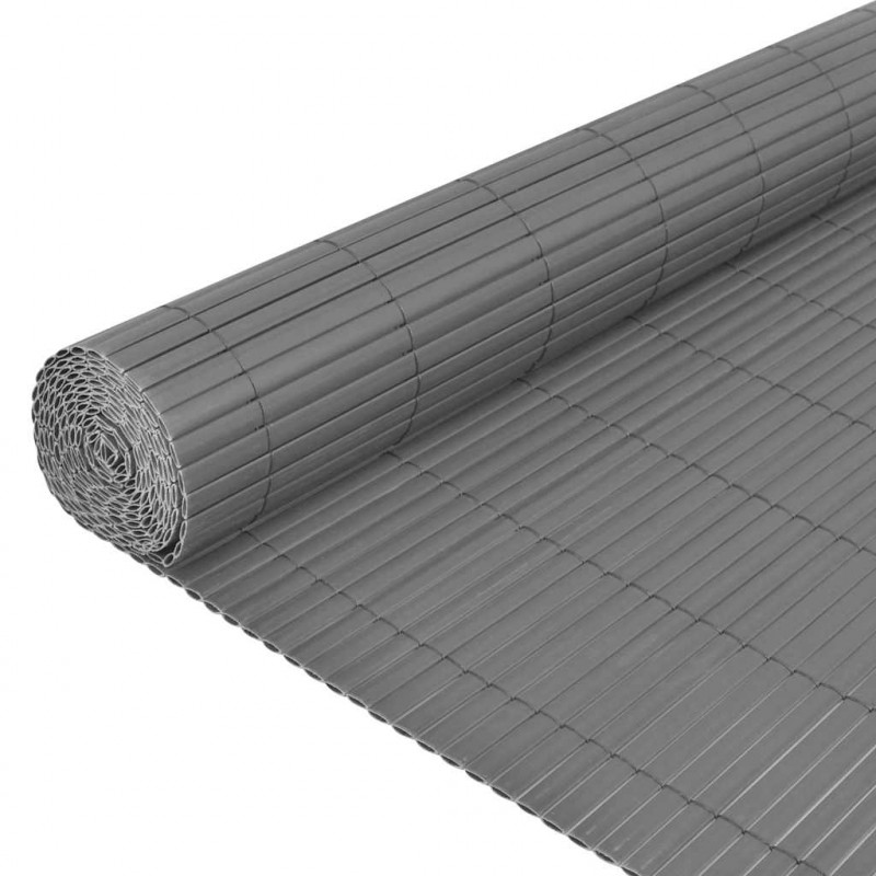 Dwustronne ogrodzenie ogrodowe, PVC, 150x500 cm, szare