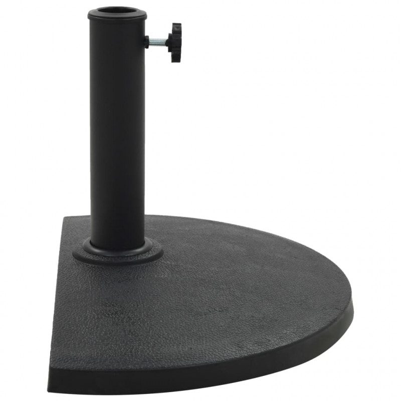 Podstawa pod parasol ogrodowy, półokrągła, żywica, 9 kg, czarna