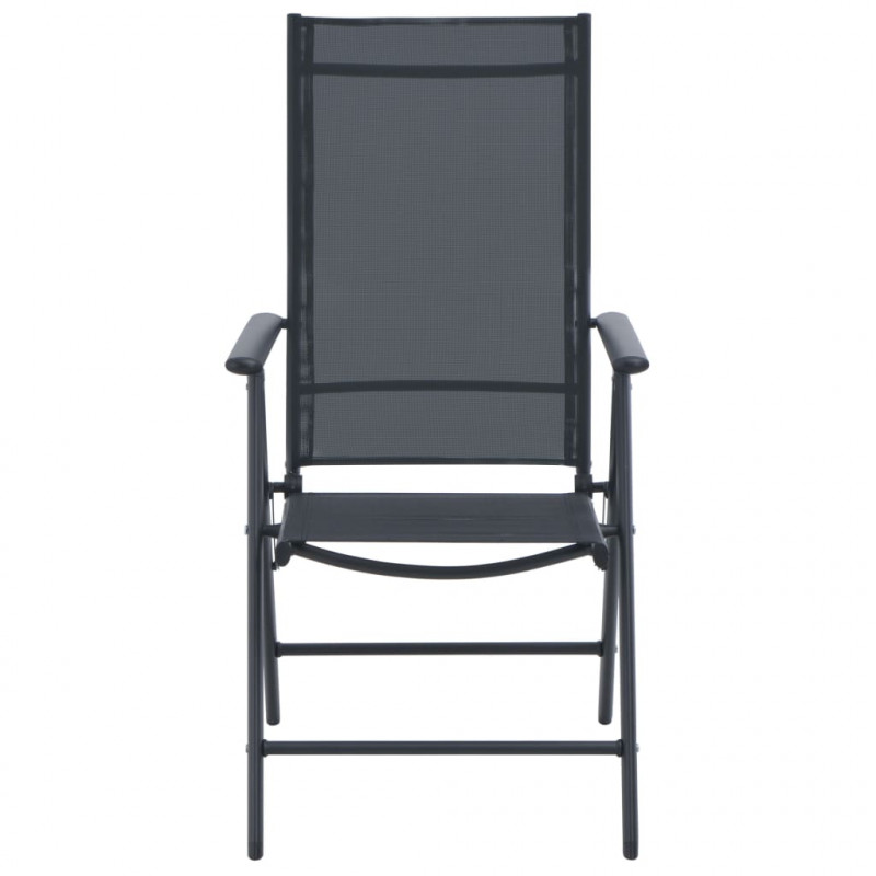5-cz. zestaw mebli ogrodowych, aluminium i textilene, czarny