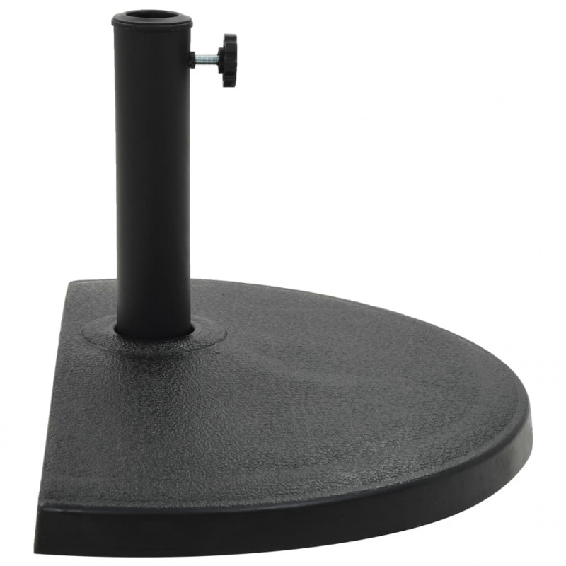 Podstawa na parasol ogrodowy, półokrągła, żywica, 15 kg, czarna