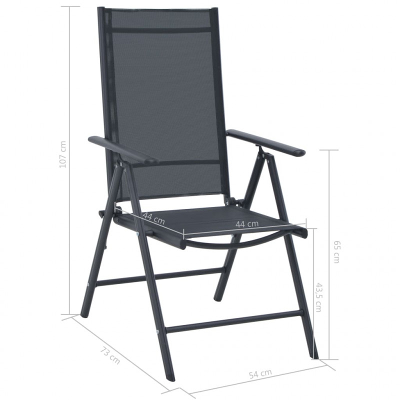 5-cz. zestaw mebli ogrodowych, aluminium i textilene, czarny