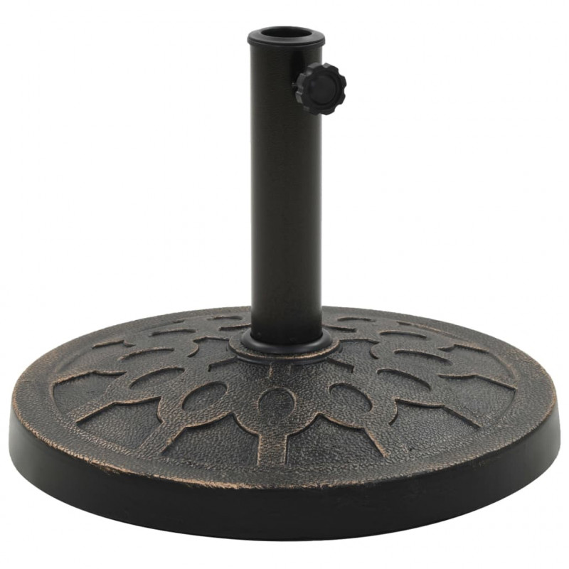 Podstawa pod parasol ogrodowy, okrągła, żywica, 13 kg, brąz