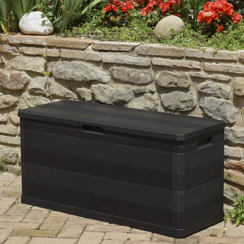 Skrzynia ogrodowa, czarna, 117 x 45 x 56 cm