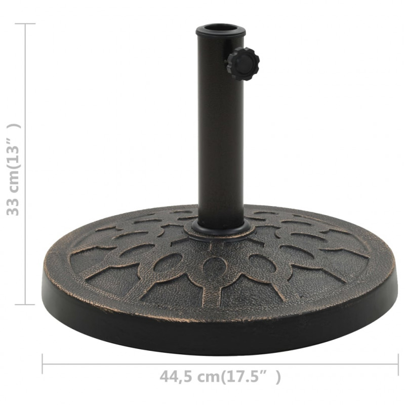Podstawa pod parasol ogrodowy, okrągła, żywica, 13 kg, brąz
