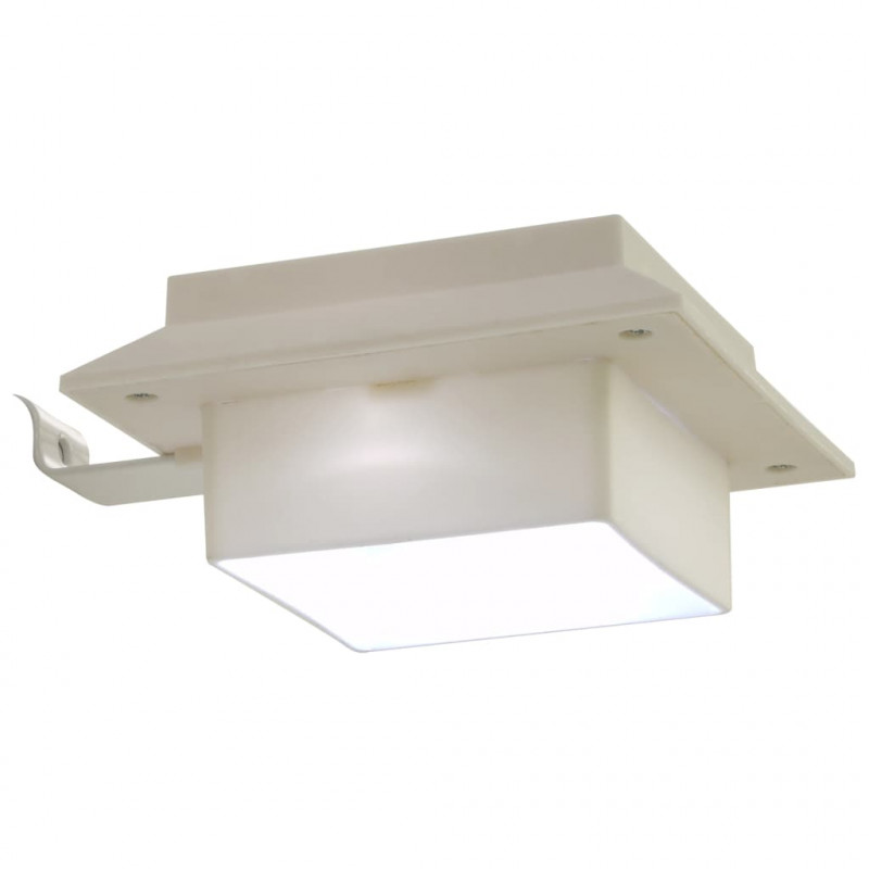 Kwadratowe lampy solarne na zewnątrz, 6 szt., LED, 12 cm, białe