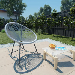 Bujane krzesło ogrodowe, szare, rattan PE