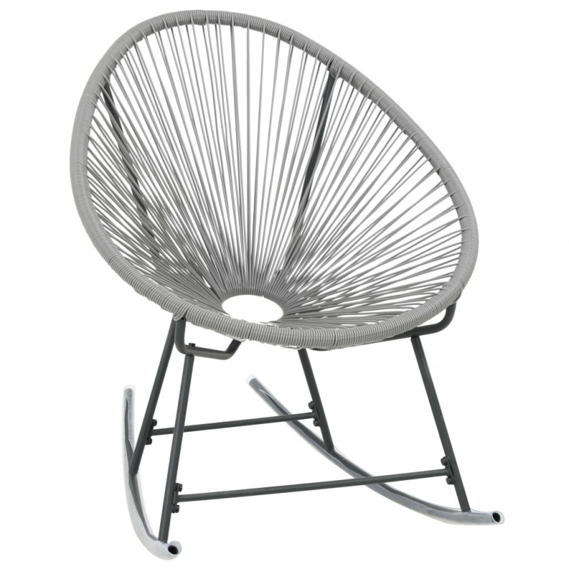 Bujane krzesło ogrodowe, szare, rattan PE