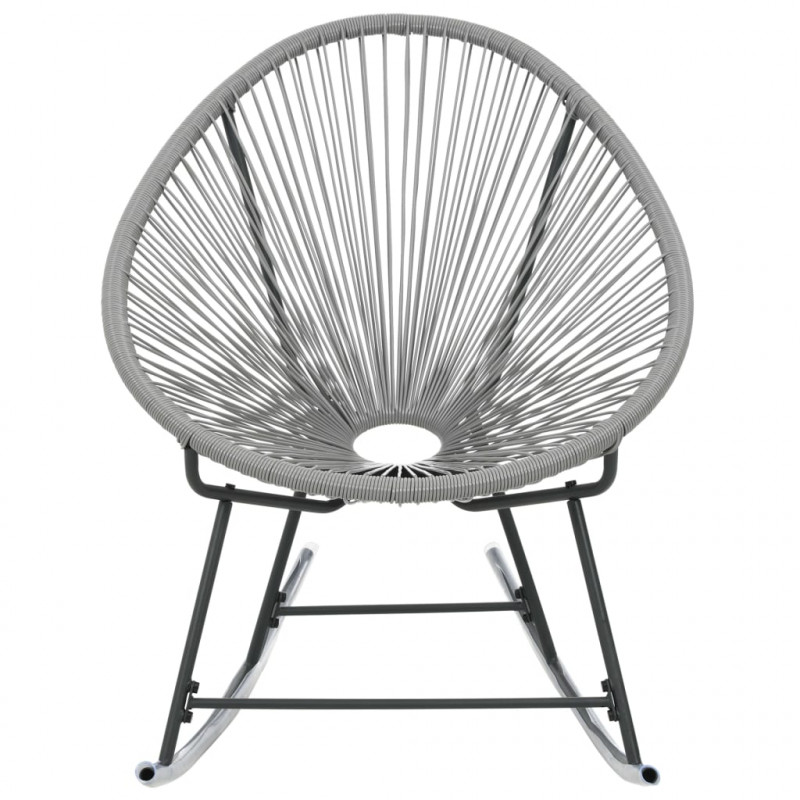 Bujane krzesło ogrodowe, szare, rattan PE