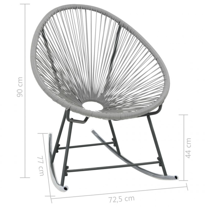 Bujane krzesło ogrodowe, szare, rattan PE