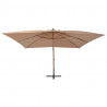 Wiszący parasol z drewnianym słupkiem, 400x300 cm, taupe