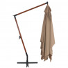 Wiszący parasol z drewnianym słupkiem, 400x300 cm, taupe