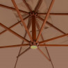 Wiszący parasol z drewnianym słupkiem, 400x300 cm, taupe