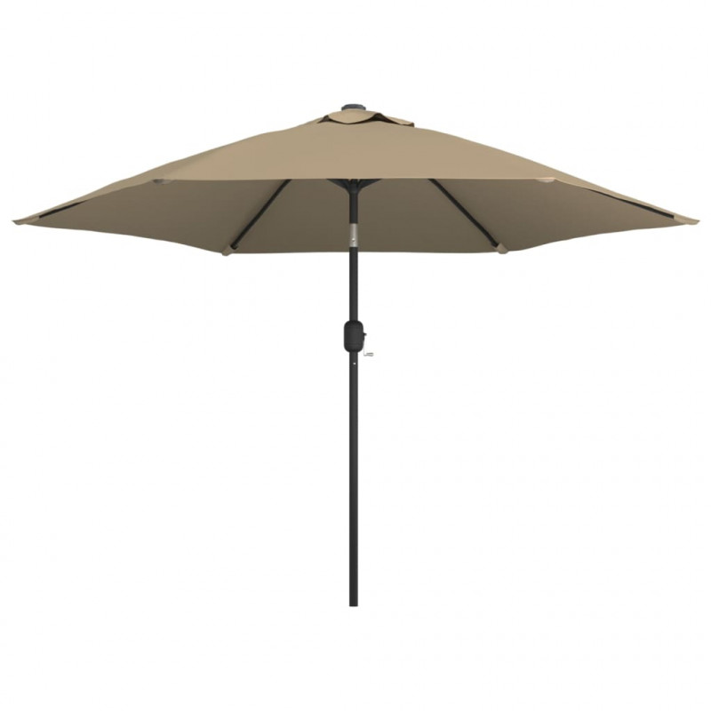 Parasol ogrodowy na metalowym słupku, 300 cm, kolor taupe