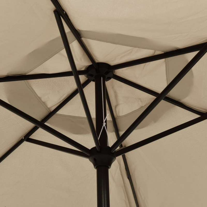 Parasol ogrodowy na metalowym słupku, 300 cm, kolor taupe