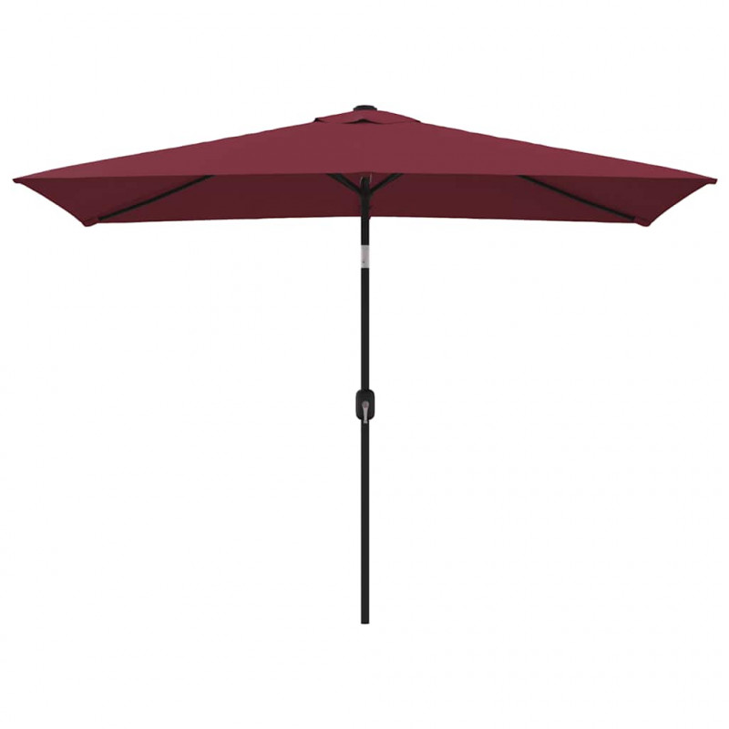 Parasol ogrodowy na metalowym słupku, 300 x 200 cm, bordowy