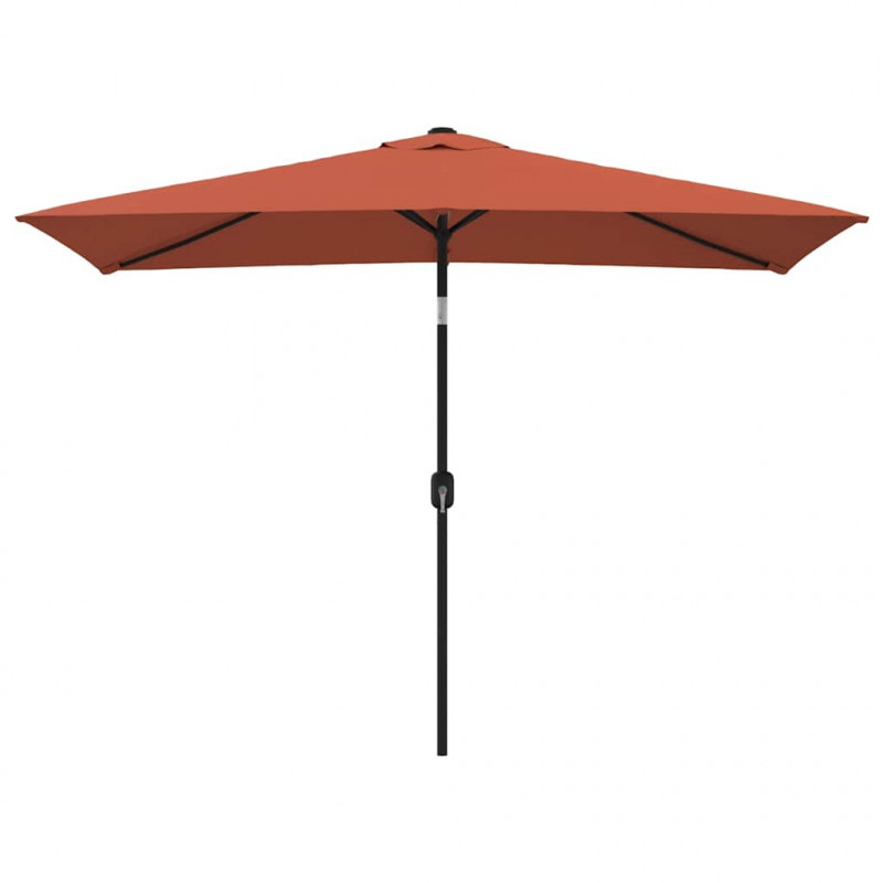 Parasol ogrodowy na metalowym słupku, 300 x 200 cm, terakotowy
