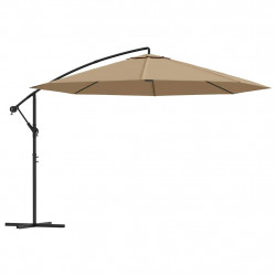 Parasol wiszący z aluminiowym słupkiem, 350 cm, taupe