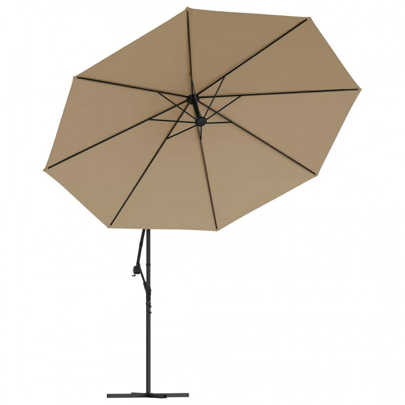 Parasol wiszący z aluminiowym słupkiem, 350 cm, taupe