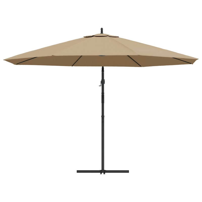Parasol wiszący z aluminiowym słupkiem, 350 cm, taupe
