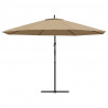 Parasol wiszący z aluminiowym słupkiem, 350 cm, taupe