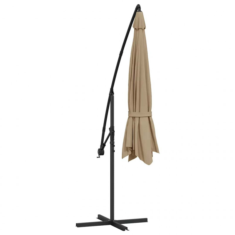 Parasol wiszący z aluminiowym słupkiem, 350 cm, taupe