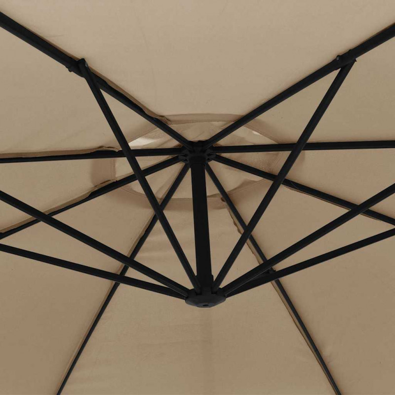 Parasol wiszący z aluminiowym słupkiem, 350 cm, taupe