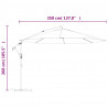 Parasol wiszący z aluminiowym słupkiem, 350 cm, taupe