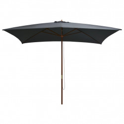 Parasol ogrodowy na drewnianym słupku, 200x300 cm, antracytowy