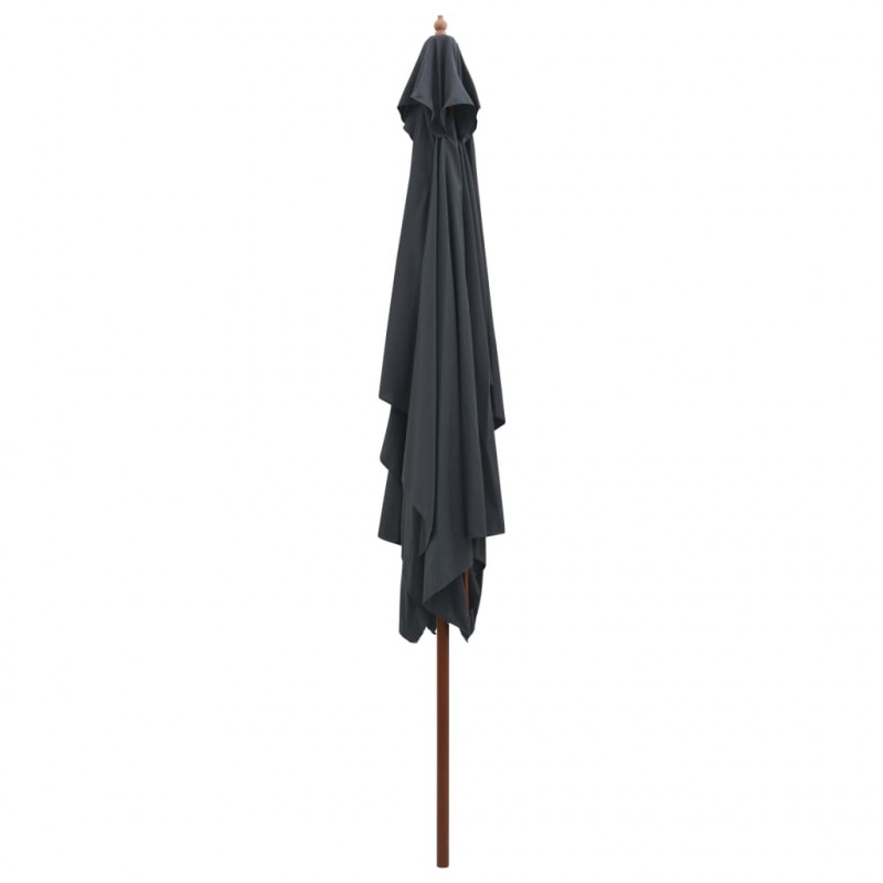 Parasol ogrodowy na drewnianym słupku, 200x300 cm, antracytowy