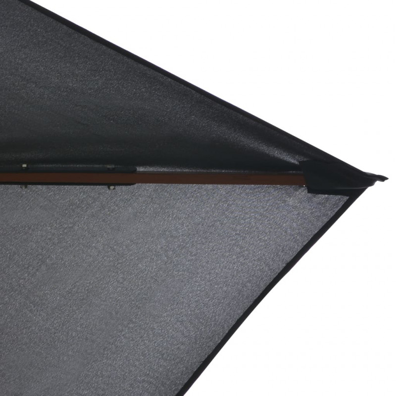 Parasol ogrodowy na drewnianym słupku, 200x300 cm, antracytowy