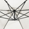 Parasol wiszący z LED i metalowym słupkiem, 350 cm, piaskowy
