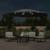 Parasol wiszący z LED i metalowym słupkiem, 350 cm, antracytowy