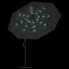 Parasol wiszący z LED i metalowym słupkiem, 350 cm, antracytowy