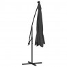 Parasol wiszący z LED i metalowym słupkiem, 350 cm, antracytowy
