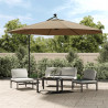 Parasol wiszący z LED i metalowym słupkiem, 350 cm, taupe