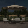 Parasol wiszący z LED i metalowym słupkiem, 350 cm, taupe