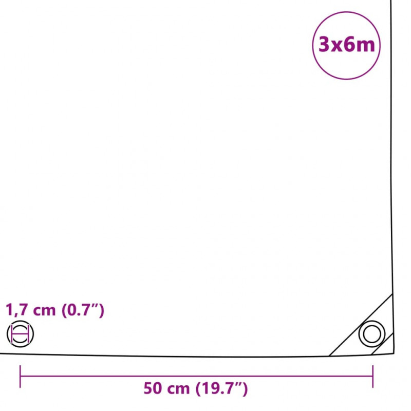 Plandeka 650 g/m², 3 x 6 m, szara