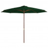 Parasol ogrodowy na drewnianym słupku, 350 cm, zielony