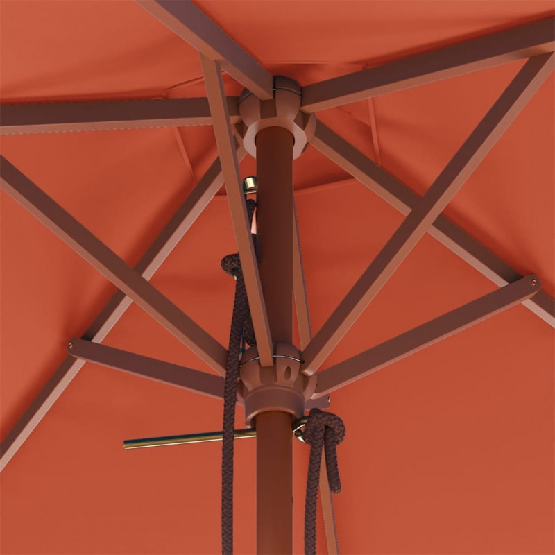 Parasol ogrodowy na drewnianym słupku, 150 x 200 cm, terakota