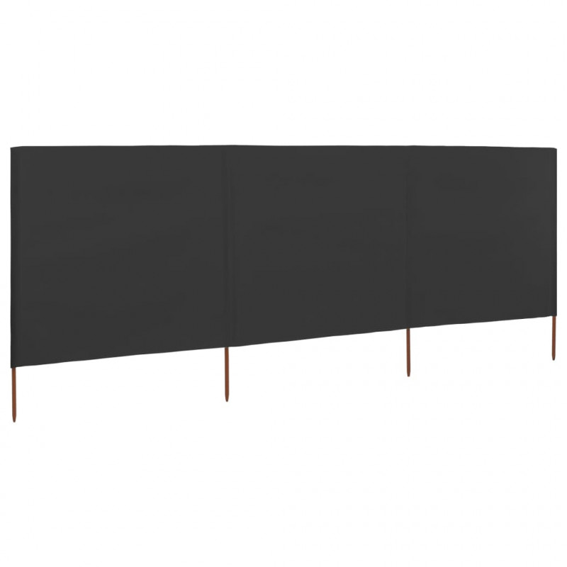 Parawan 3-skrzydłowy z tkaniny, 400 x 120 cm, antracytowy